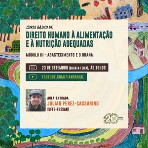 Curso FIAN sobre Direito Humano à Alimentação e Nutrição Adequadas - aula sobre abastecimento e DHANA